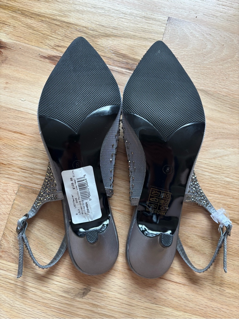 Lady Couture Silver Embellished Slingback Pumps - Picture 3 of 5